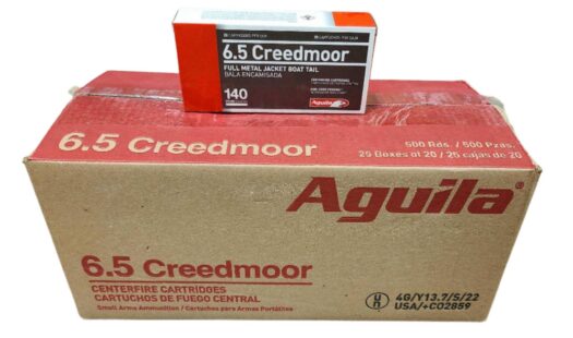 Aguila 6.5mm Creedmoor140 Grain FMJ-BT CASE QUANTITY 500 Rounds