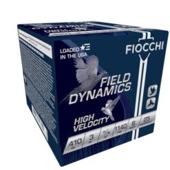 Fiocchi Ammunition, High Velocity, Field Dynamics, 410 Bore, 3", #6 Lead Shot, 25 Round Box